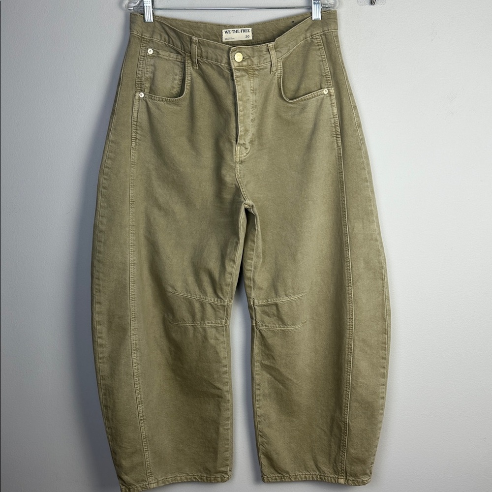 Free People We The Free Good Luck Mid Rise Barrel Jeans Size 30 Cotton Neutral - Picture 8 of 16